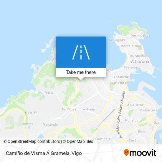 Camiño de Visma Á Gramela map