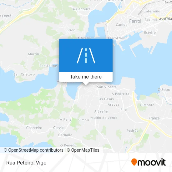 Rúa Peteiro map