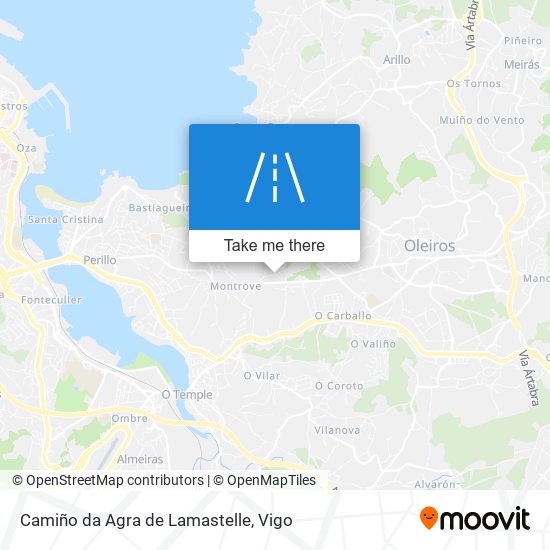 mapa Camiño da Agra de Lamastelle