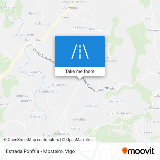 Estrada Fonfría - Mosteiro map