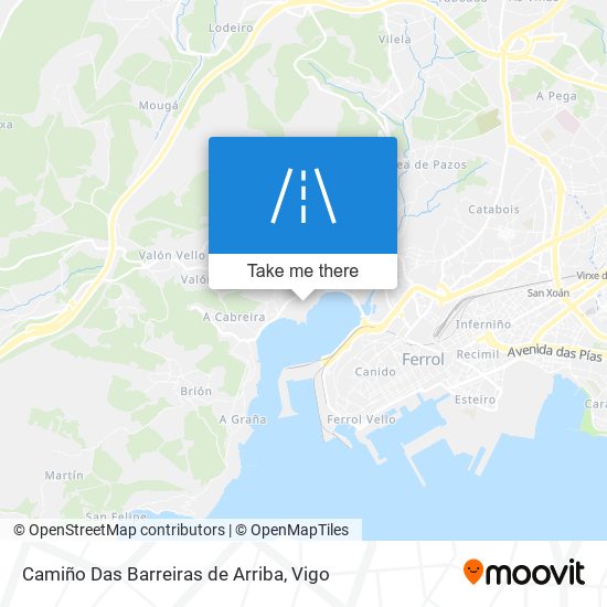 mapa Camiño Das Barreiras de Arriba