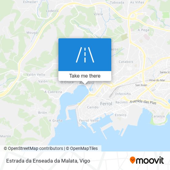 mapa Estrada da Enseada da Malata