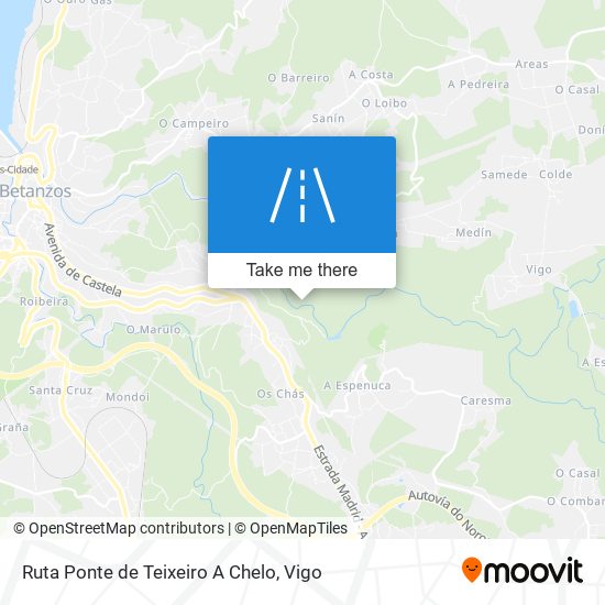 Ruta Ponte de Teixeiro A Chelo map