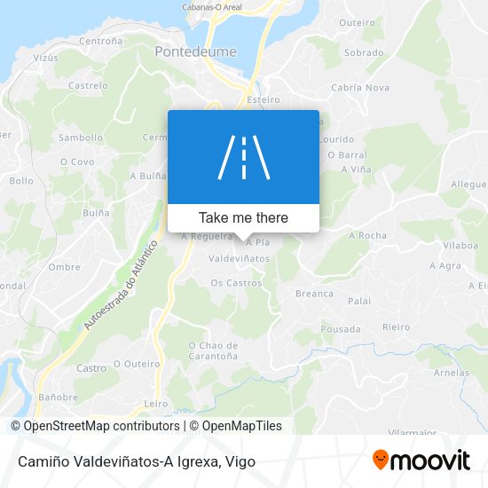 Camiño Valdeviñatos-A Igrexa map