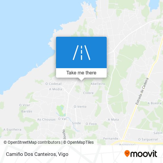 mapa Camiño Dos Canteiros