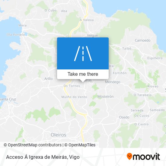 mapa Acceso Á Igrexa de Meirás