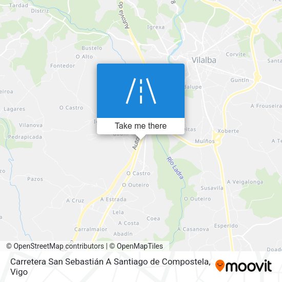 Carretera San Sebastián A Santiago de Compostela map