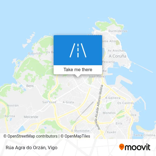 Rúa Agra do Orzán map