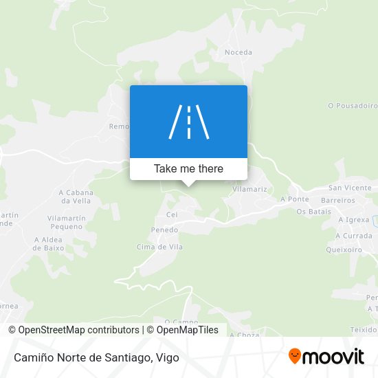 Camiño Norte de Santiago map