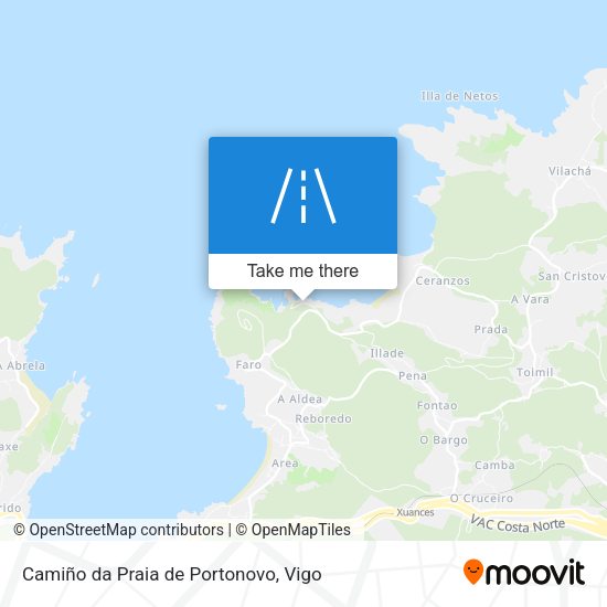 Camiño da Praia de Portonovo map