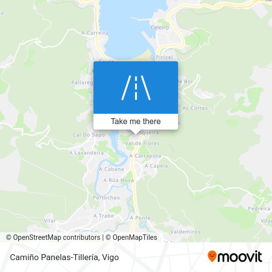 Camiño Panelas-Tillería map
