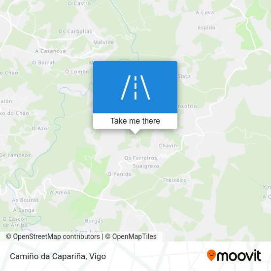 Camiño da Capariña map