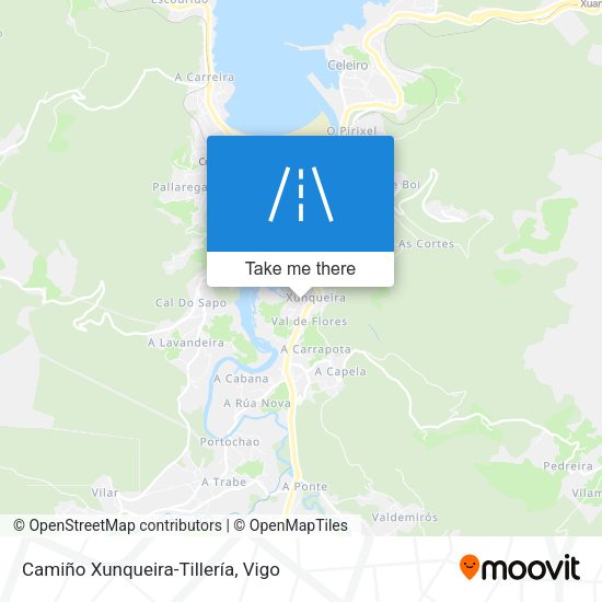 Camiño Xunqueira-Tillería map