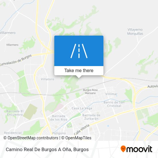 Camino Real De Burgos A Oña map