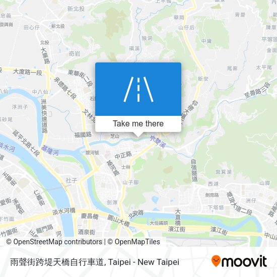 雨聲街跨堤天橋自行車道地圖