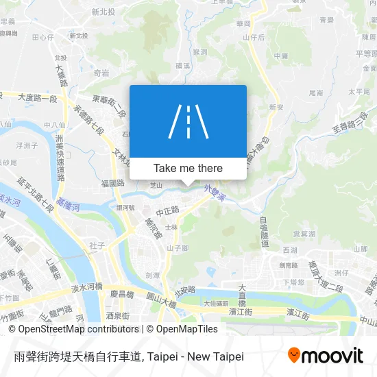 雨聲街跨堤天橋自行車道地圖