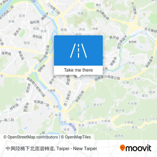 中興陸橋下北面迴轉道 map