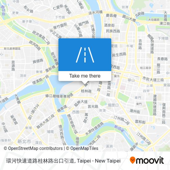 環河快速道路桂林路出口引道 map