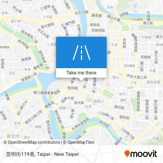 昆明街119巷地圖