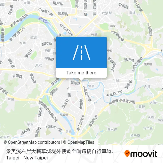 景美溪左岸大鵬華城堤外便道至鳴遠橋自行車道 map