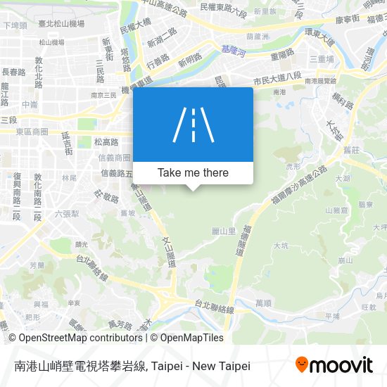 南港山峭壁電視塔攀岩線 map