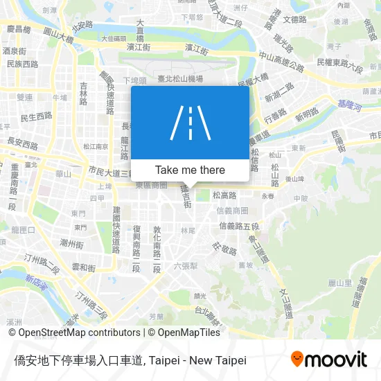 僑安地下停車場入口車道 map