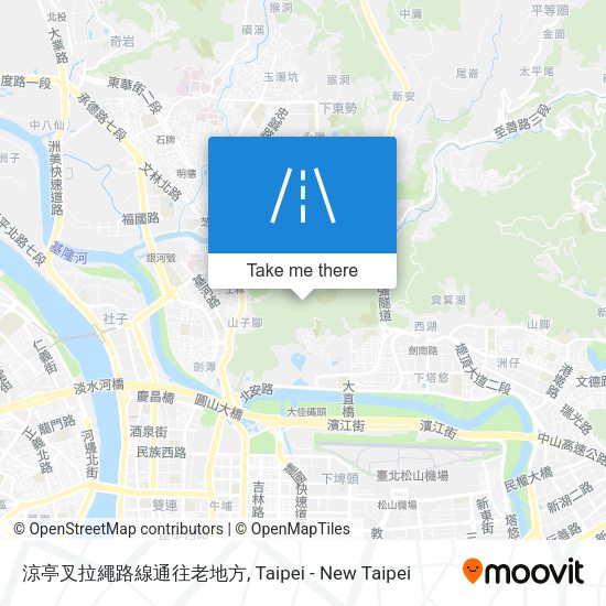 涼亭叉拉繩路線通往老地方 map