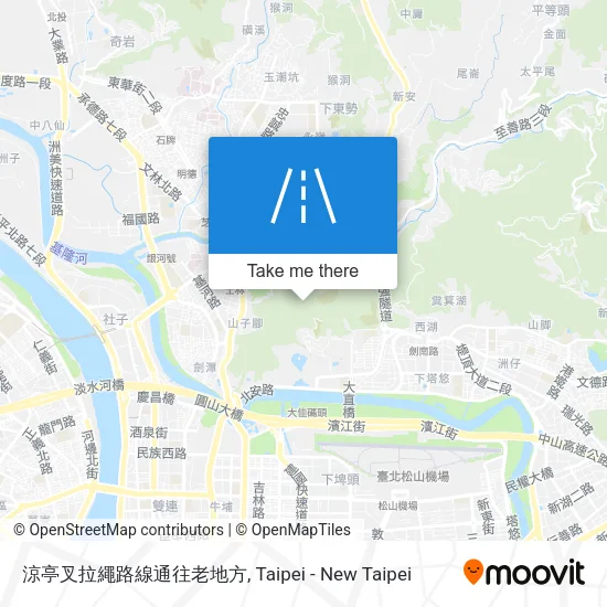 涼亭叉拉繩路線通往老地方地圖