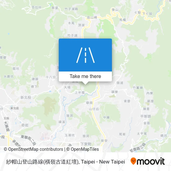 紗帽山登山路線(橫嶺古道紅壇) map