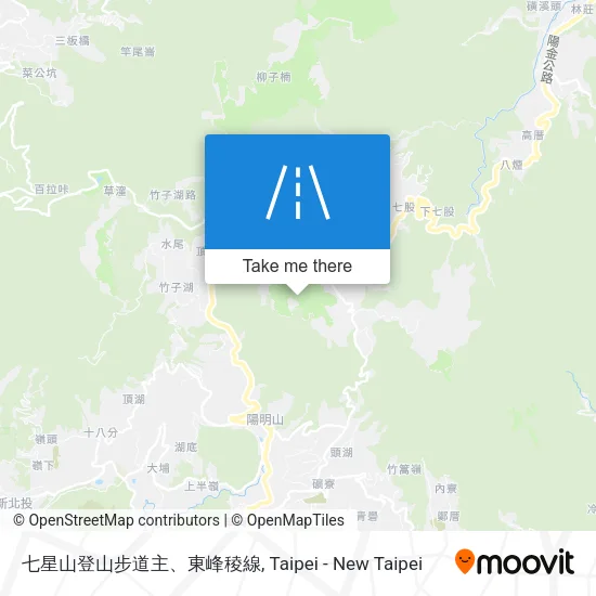 七星山登山步道主、東峰稜線地圖