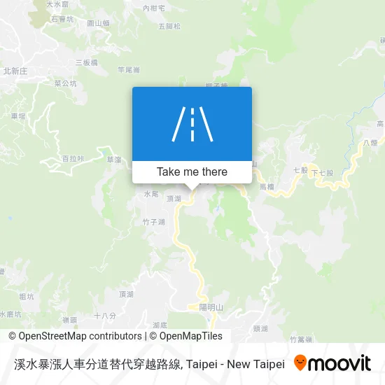 溪水暴漲人車分道替代穿越路線 map