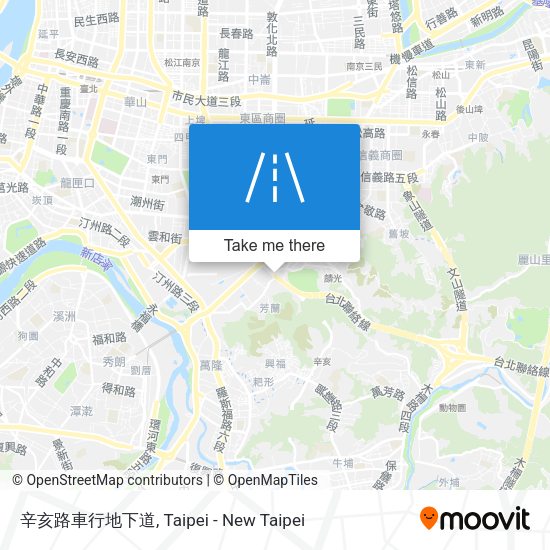 辛亥路車行地下道 map