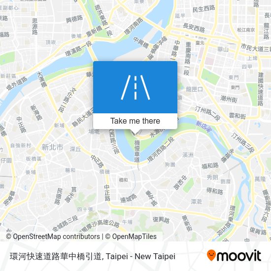 環河快速道路華中橋引道地圖