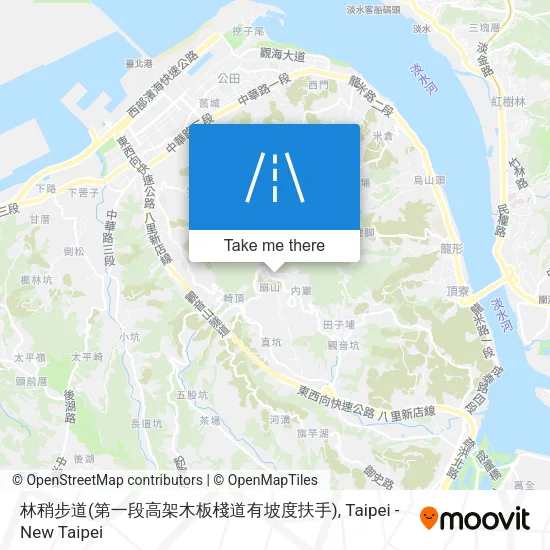 林稍步道(第一段高架木板棧道有坡度扶手) map
