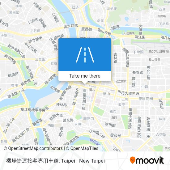 機場捷運接客專用車道 map