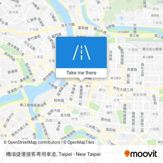 機場捷運接客專用車道地圖