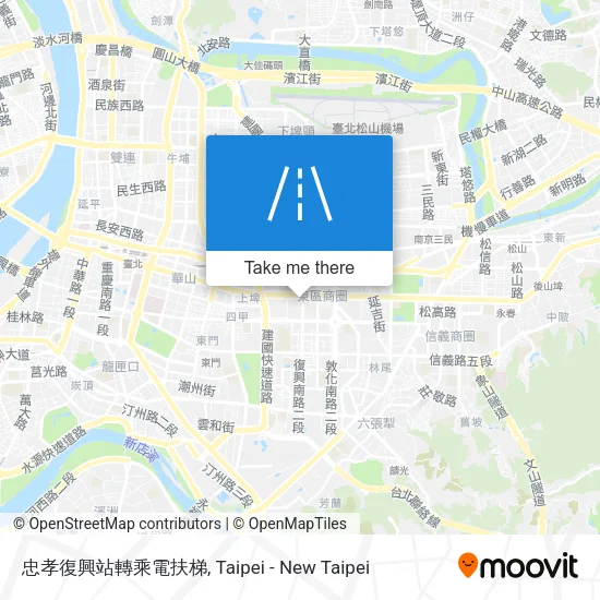 忠孝復興站轉乘電扶梯地圖