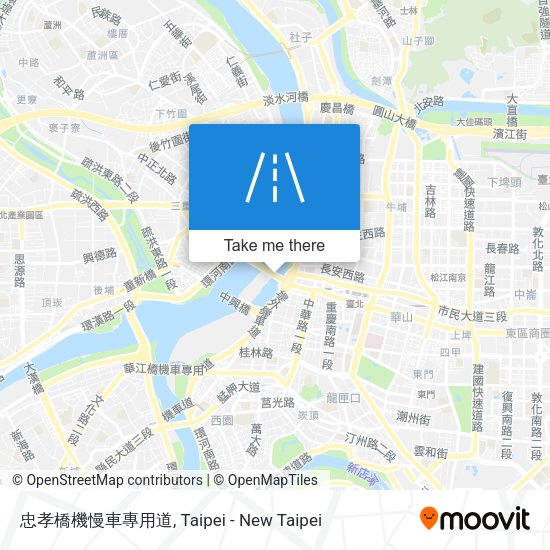 忠孝橋機慢車專用道 map