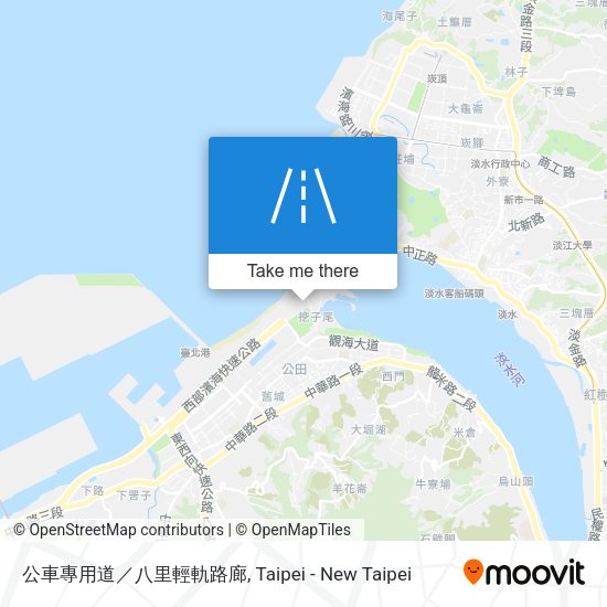 公車專用道／八里輕軌路廊地圖