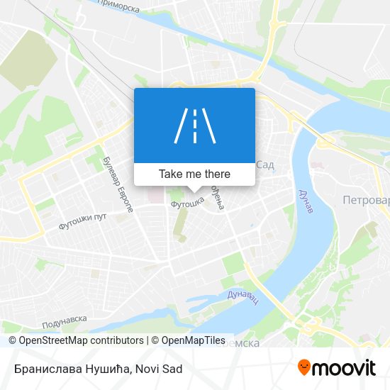 Бранислава Нушића map