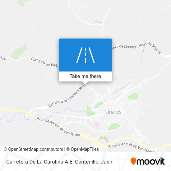 Carretera De La Carolina A El Centenillo map