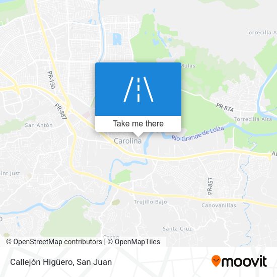 Callejón Higüero map