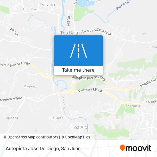 Autopista José De Diego map