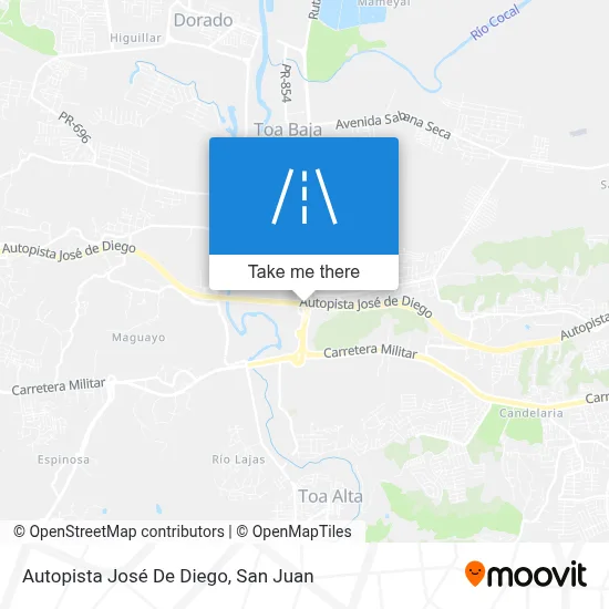 Autopista José De Diego map
