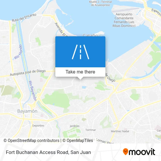 Fort Buchanan Access Road map