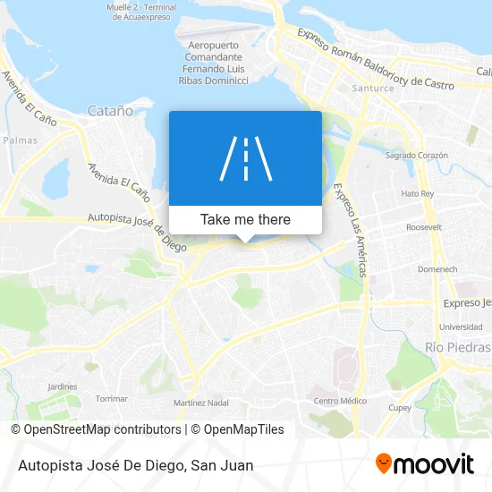 Autopista José De Diego map