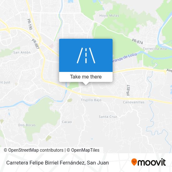 Carretera Felipe Birriel Fernández map
