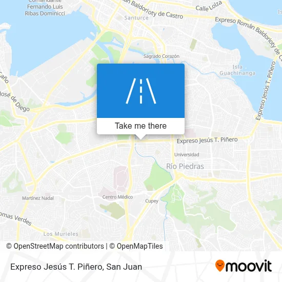 Mapa de Expreso Jesús T. Piñero