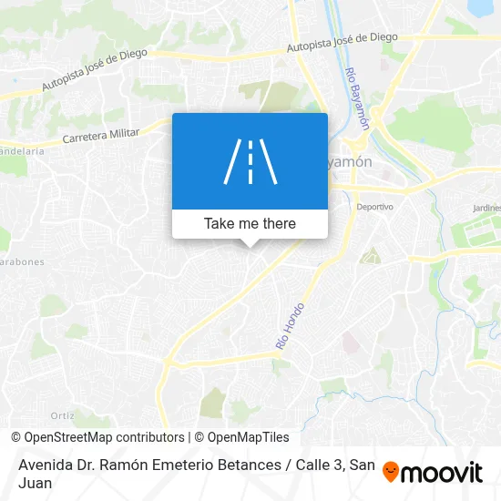 Mapa de Avenida Dr. Ramón Emeterio Betances / Calle 3