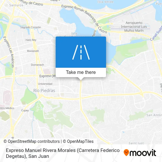 Mapa de Expreso Manuel Rivera Morales (Carretera Federico Degetau)